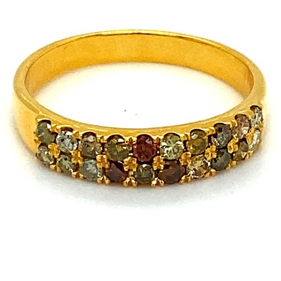 Fancy Colored Diamonds 1.05ct Solid 14K Gold Ring - Picture 6 of 6